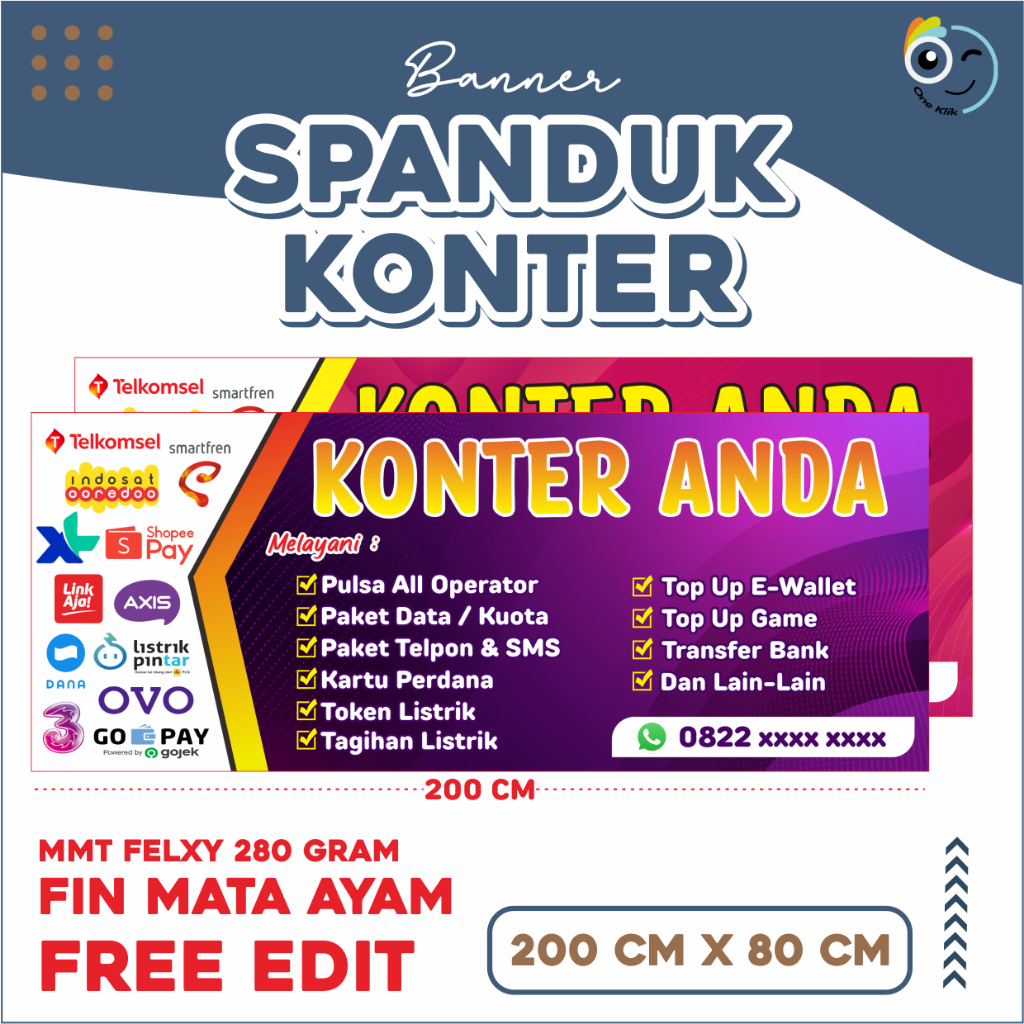 Jual Spanduk Banner Konter / Banner Spanduk Murah / Aksesoris Konter ...