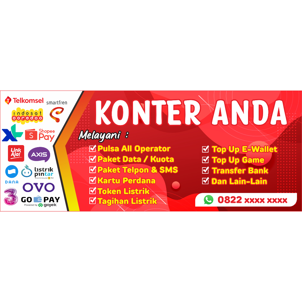 Jual Spanduk Banner Konter / Banner Spanduk Murah / Aksesoris Konter ...