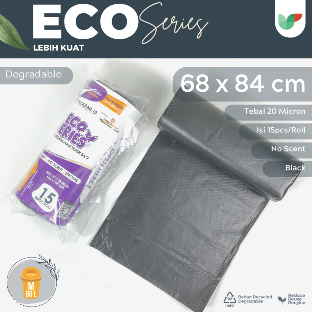 Jual PACKBAG ID Ecoseries S, M, L, XL, Plastik Sampah Non Aroma ...