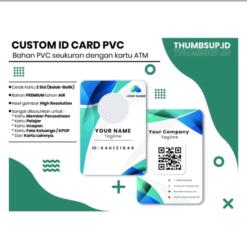 Jual CETAK KARTU PVC 2 SISI/ CUSTOM ID CARD PVC | Shopee Indonesia