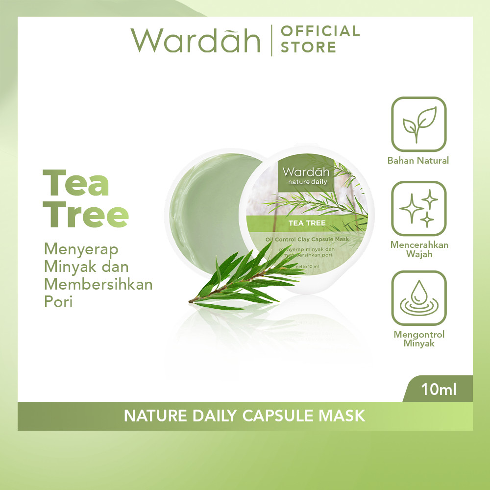 Wardah Nature Daily Capsule Mask 10 ml - Masker Wajah Untuk Mengontrol Minyak - Mudah Digunakan dan Praktis Dibawa - Untuk Semua Jenis Kulit