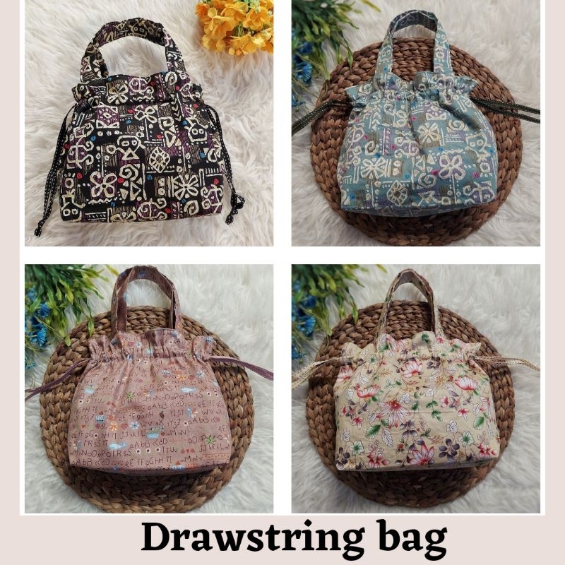 Jual TAS SERUT DRAWSTRING BAG SERBAGUNA KAIN KATUN (24 cm x 34 cm