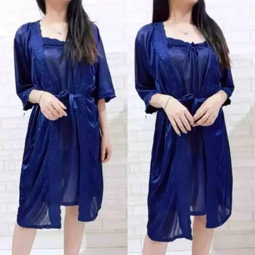 Ab 020 Set Kimono 2In1 Satin Import Piyama Wanita Kimono Set Tricot Premium Quality