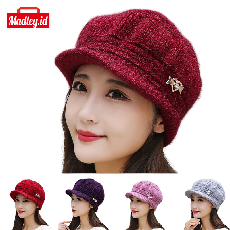 Jual MAdley Hat Fashion Topi Rajut Wanita Hangat Dingin Style Korea ...