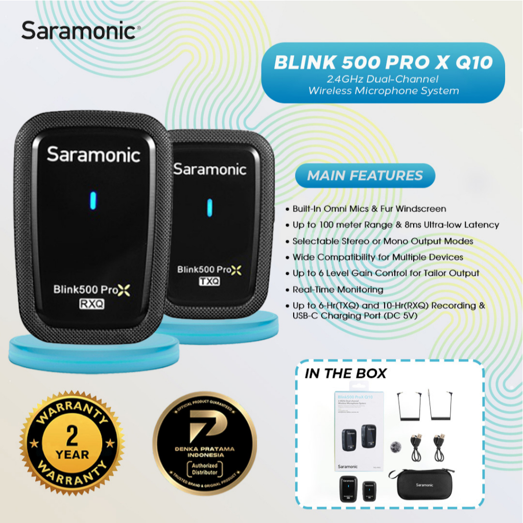 Jual Saramonic Blink500 ProX Q10 DualChannel Wireless Microphone Sytem