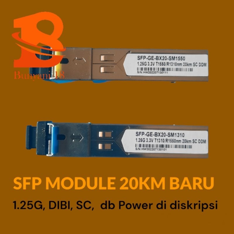 Jual SFP MODULE FIBER OPTIC BIDI SM SC 1.25G 1G SINGLE MODE FIBER OPTIK ...