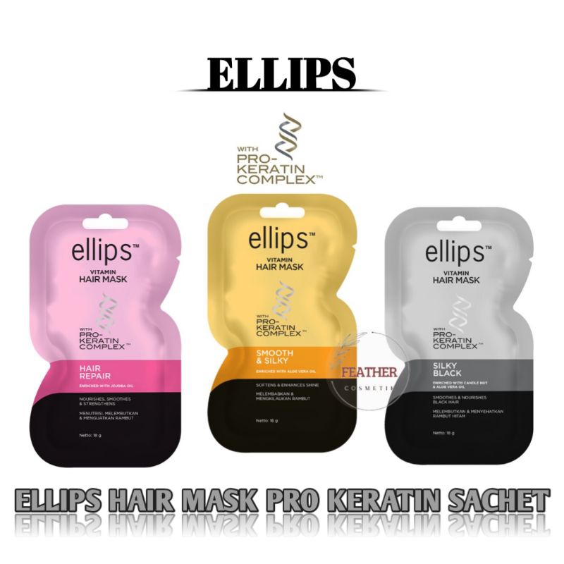 Jual ELLIPS Hair Mask Pro Keratin Sachet 18gr | Shopee Indonesia
