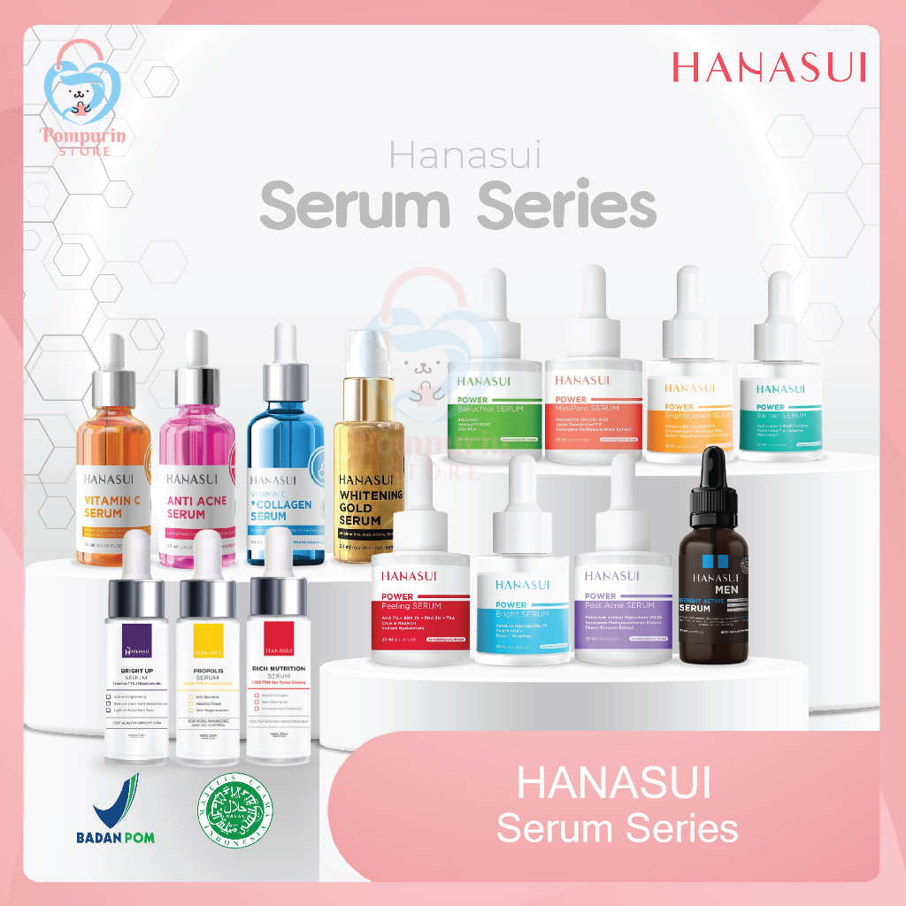 Jual HANASUI Serum 20ml VitC/Whitening Gold/Anti Acne/Men Bright/Bright ...