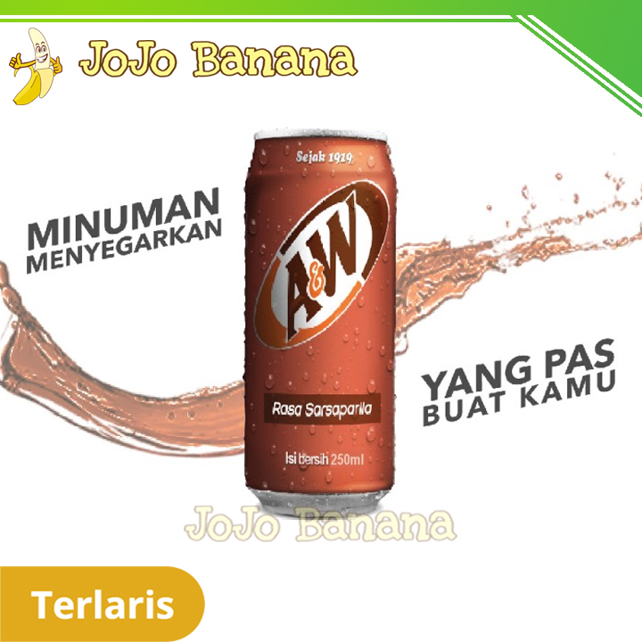 Jual A&W Sarsaparila Kaleng AW Root Beer / RootBeer Soft Drink