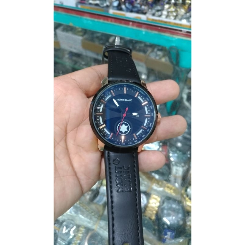jam tangan pria montblanc quartz jam fashionable jam sport pria