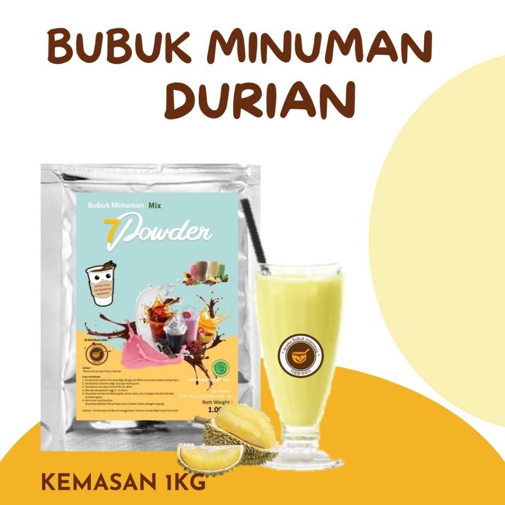 Jual BUBUK MINUMAN DURIAN 1KG MIX - SERBUK MINUMAN POWDER RASA DURIAN ...