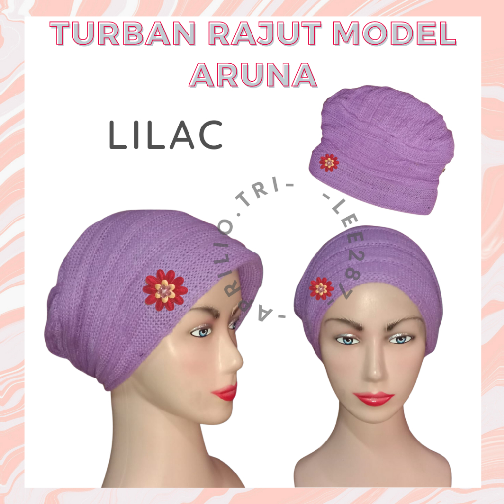 Jual 4036 - Turban Rajut Model Aruna / Kupluk Ibu Rajut Dengan Mote ...