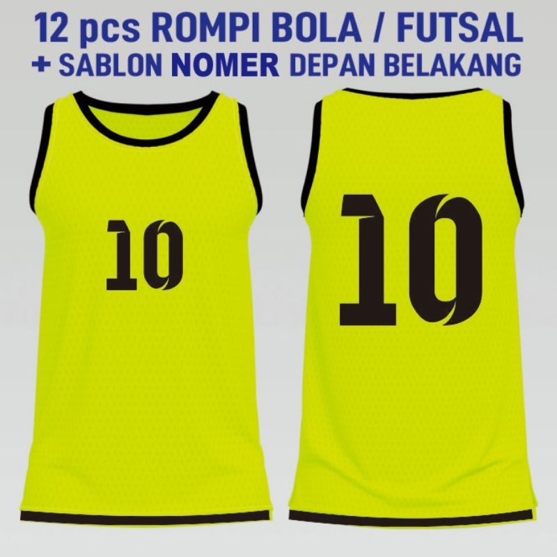 Jual ROMPI SABLON Nomer Depan Belakang Rompi Futsal | Shopee Indonesia