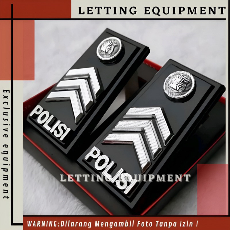 Jual Pangkat Brigadir pdh full mika kilap hitam Glosy Bintara polisi ...