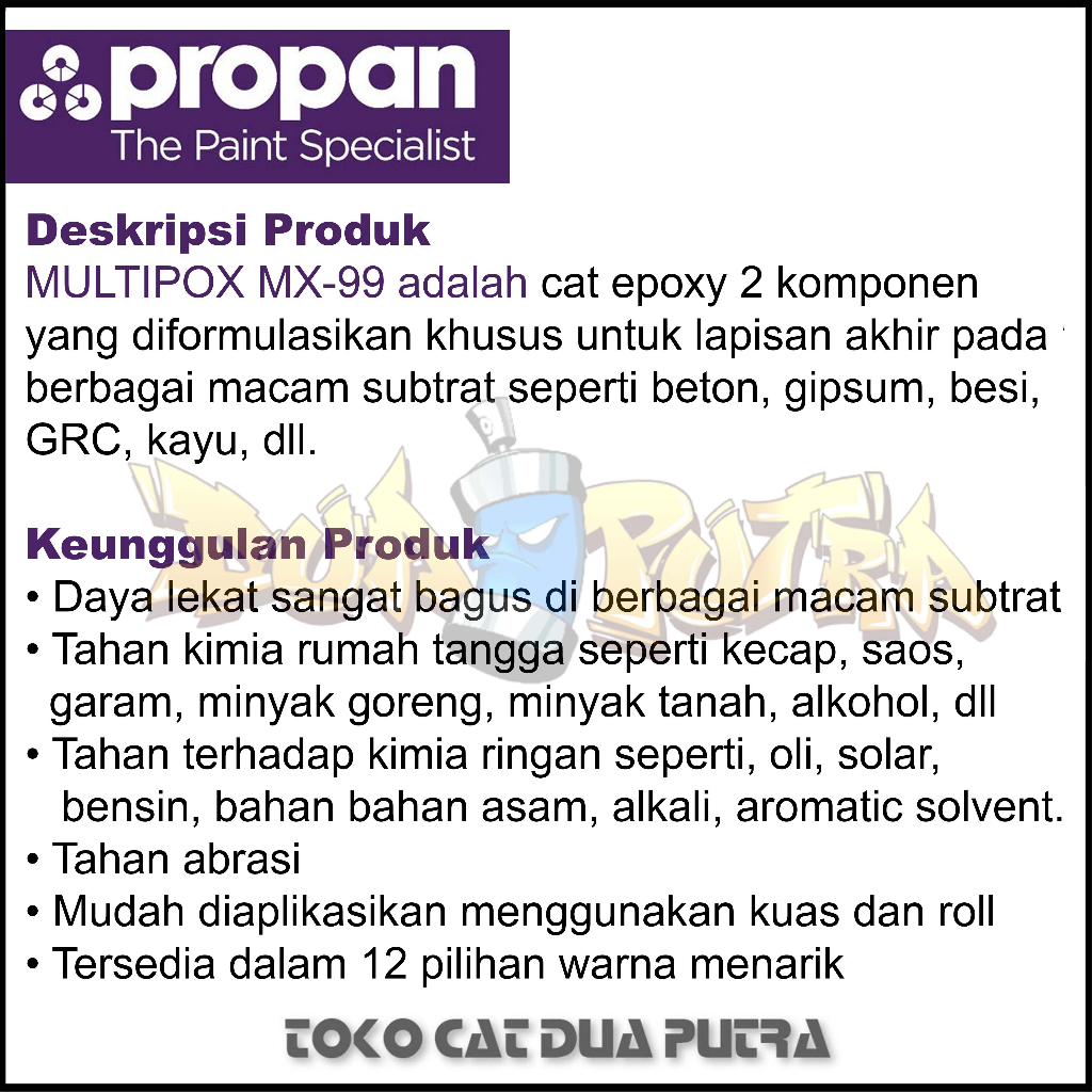 Jual Cat Lantai Propan Multipox MX-99 1Liter Set | Shopee Indonesia