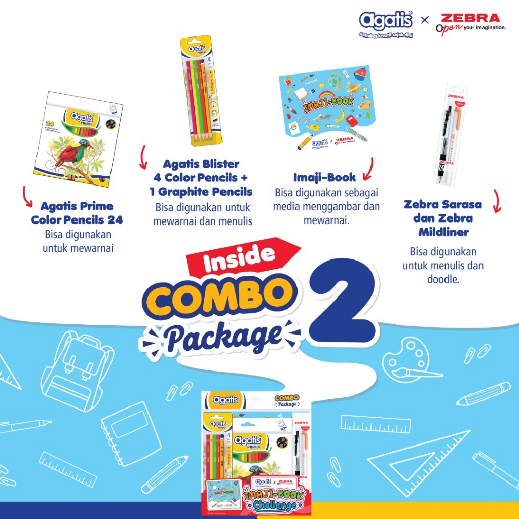 Jual Agatis - Paket Mewarnai dan Menggambar Kombo 2 Imaji Book Agatis X ...