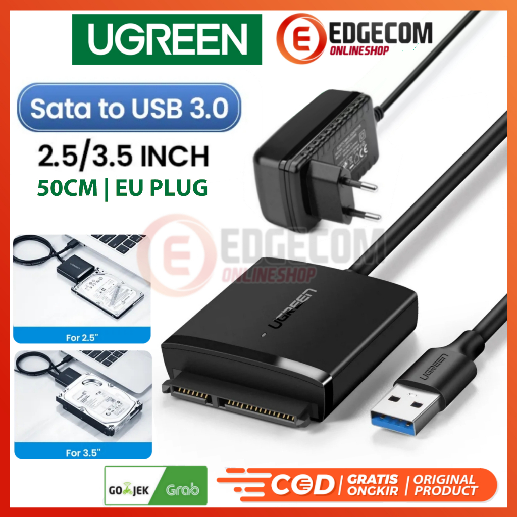 Jual Ugreen Kabel Adapter SATA III To USB 3.0 Untuk Hard Disk 2.5 "/3,5 ...