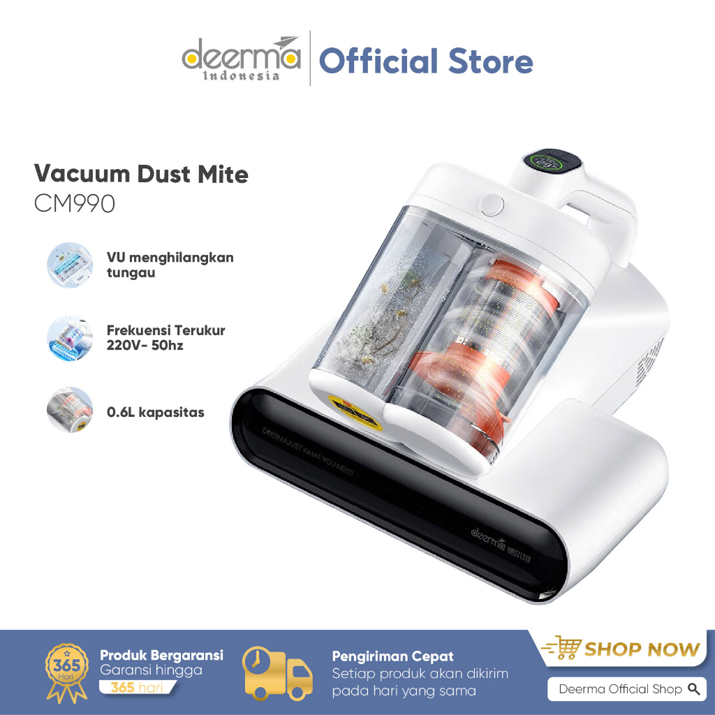 Jual Deerma Cm Anti Dust Mites Double Dust Cup Uv Vacuum Cleaner Visual Mite Removal