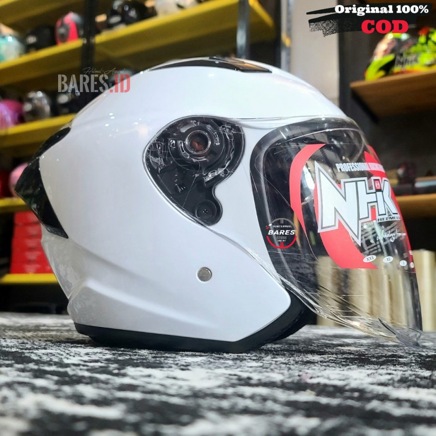 Jual Helm NHK R1 Elite White SIngle Visor Lightsmoke | Shopee Indonesia