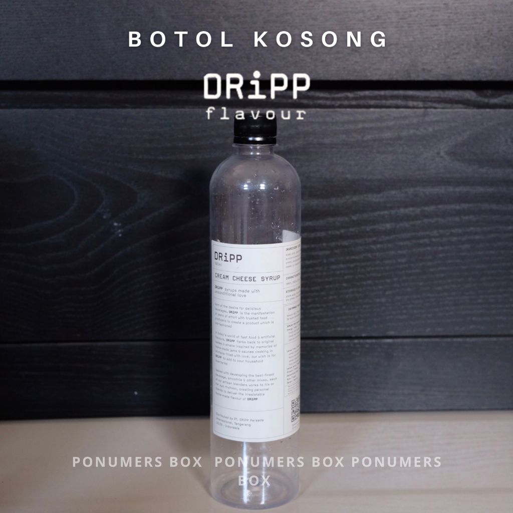 Jual [REQUEST LABEL] BOTOL PLASTIK KOSONG DRIPP SYRUP 760ML | Shopee ...