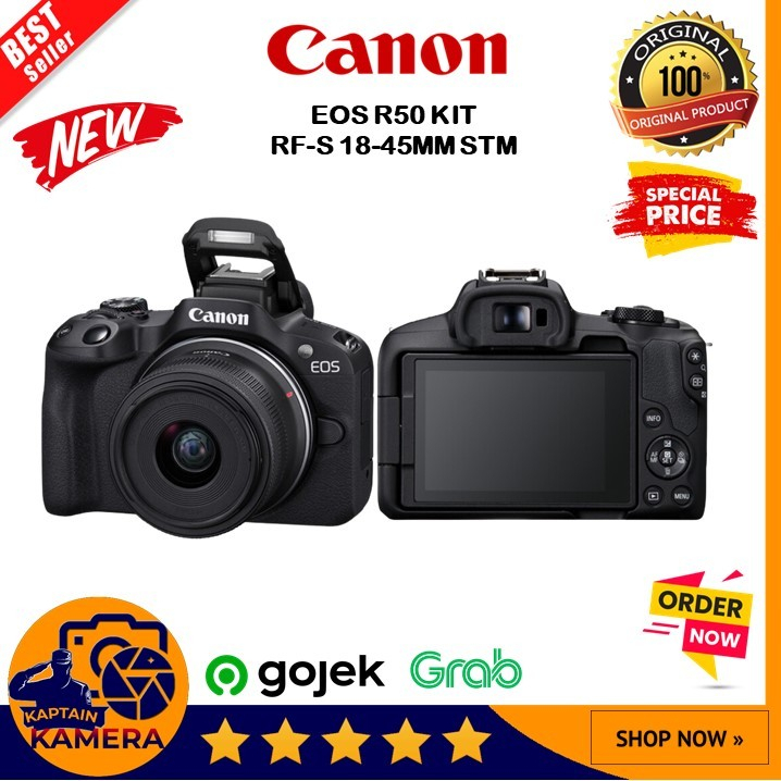 Jual Canon EOS R50 R 50 Kit RF-S 18-45mm STM Mirrorless Kamera - Resmi ...