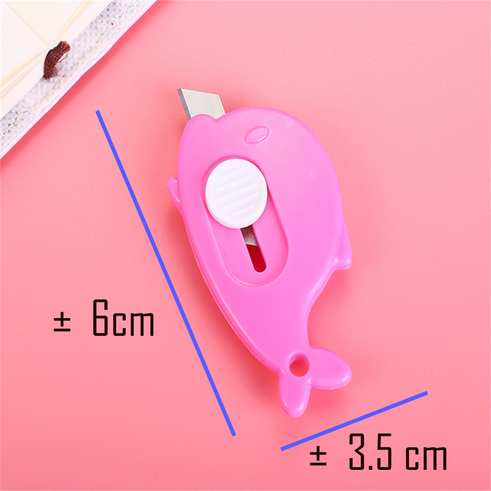 Jual Cutter Mini Model Dolphin Pembuka Paket Cute Box Cutter - BUM ...