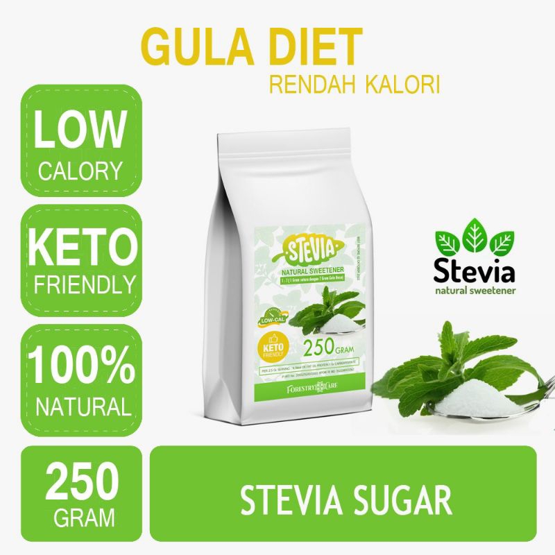 Jual Stevia Sugar Powder Gula Stevia Bubuk Halus Kemasan 250 gram