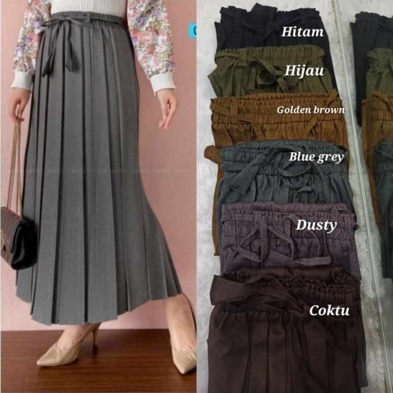 Jual Rok Plisket Premium Jumbo Dan Standar Semiwool Rok Kantor Premium ...