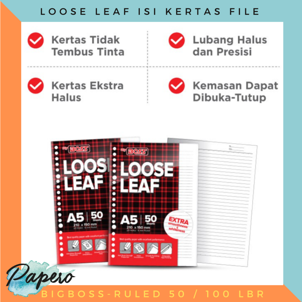 Jual Loose Leaf Isi Kertas File Binder BigBoss A5 | Shopee Indonesia