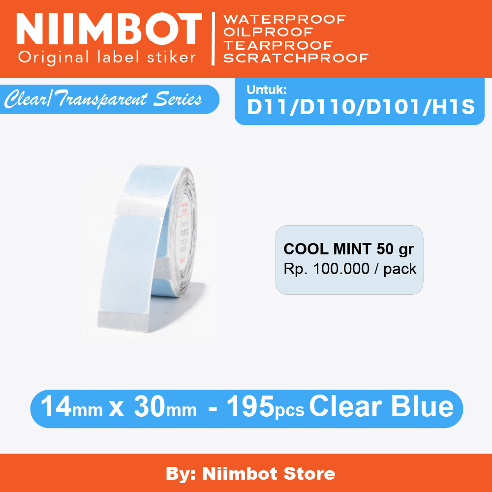 Jual Clear Transparent Thermal Label Sticker Niimbot D11 D110 D101 H1S ...