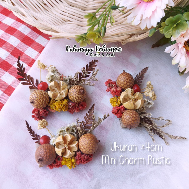 Jual Charm Rose Pine Rangkaian Bunga Kebutuhan Mahar Bunga Kering ...