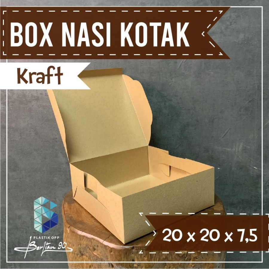 Jual Dus Nasi Kotak Box Cathering Dus Nasi 20x20x7 5 Kraft Laminasi