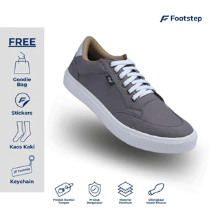 Sepatu Sneakers Pria Casual Footstep Footwear Arka Grey