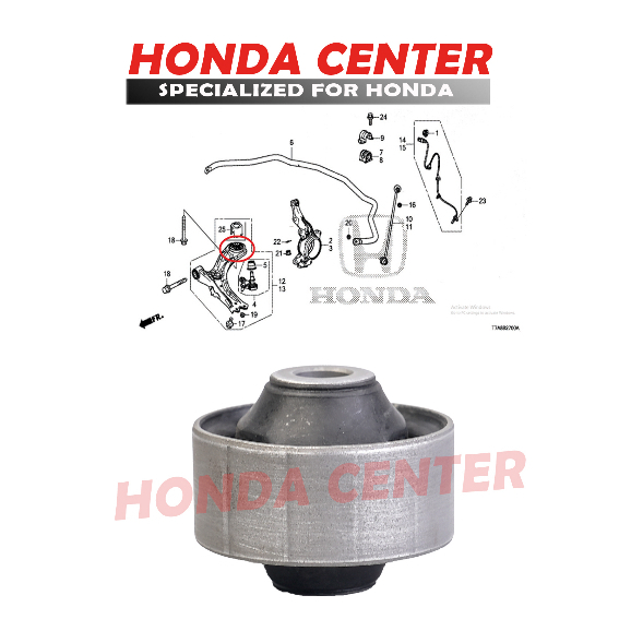 Jual Bushing Bush Bosh Bos Karet Lower Arm Sayap Depan Besar Honda Hrv ...