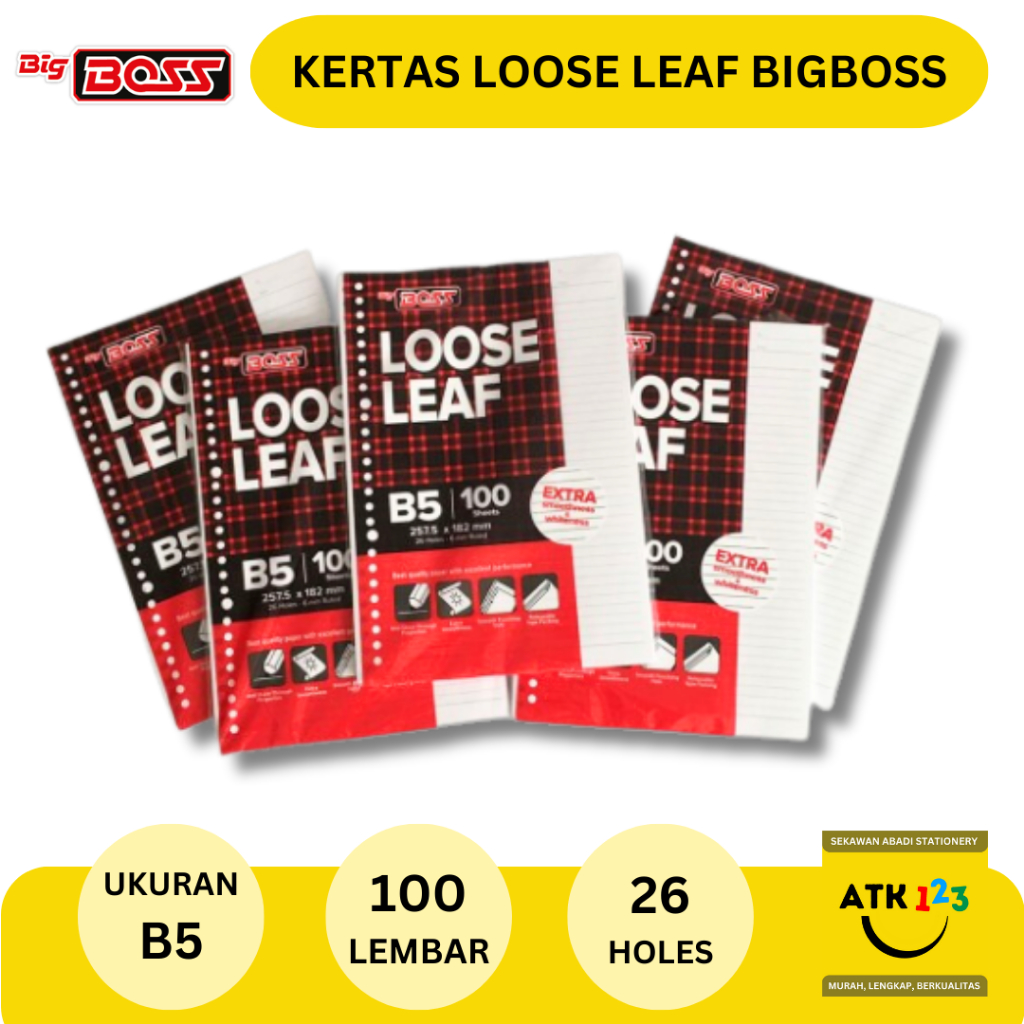 Jual Kertas Loose Leaf B5 Bergaris Isi 100 Lembar | Shopee Indonesia