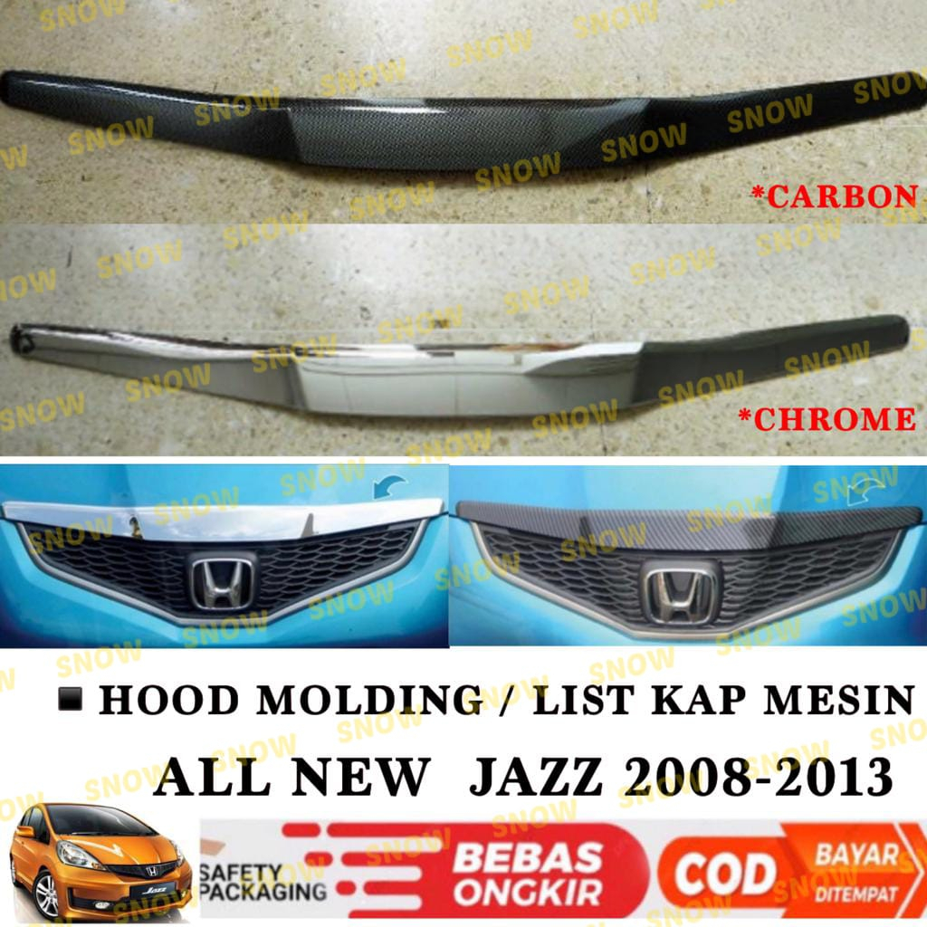 Jual List Kap Mesin All New Jazz Hood Molding Cover Chrome Carbon Shopee Indonesia