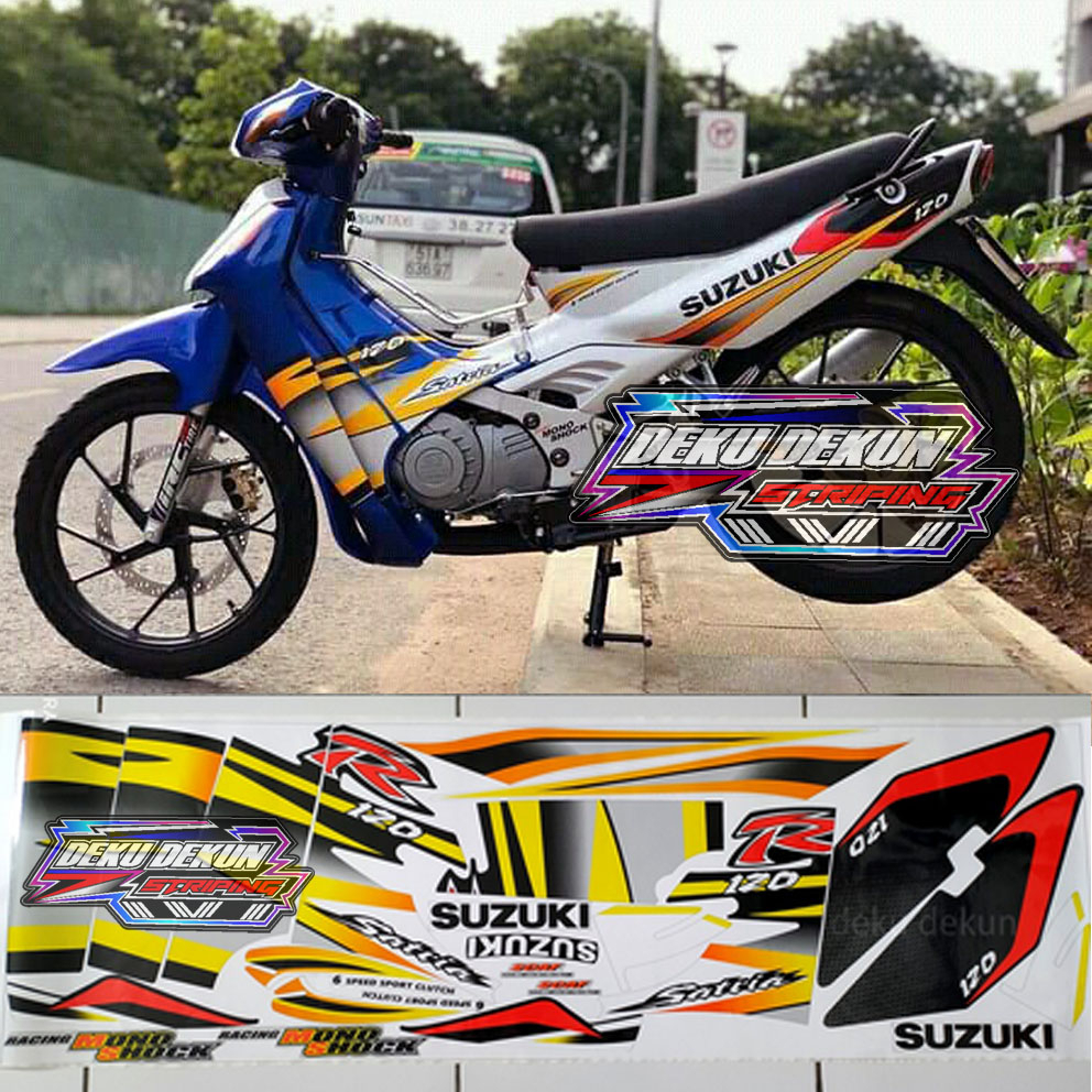 Jual Striping Satria Lumba Satria 2Tak Variasi Merah Putih Tahan Vernis ...