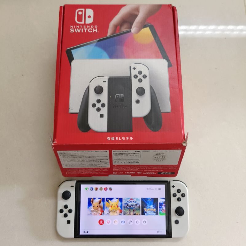 Jual Nintendo Switch OLED Model Version White Putih Preloved Fullset ...