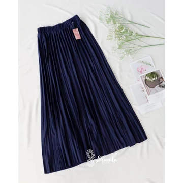 SQUADA ROK PLISKET PREMIUM A Line Mayung 18 Warna Lengkap Hitam Putih Navy Pastel Coklat Milo