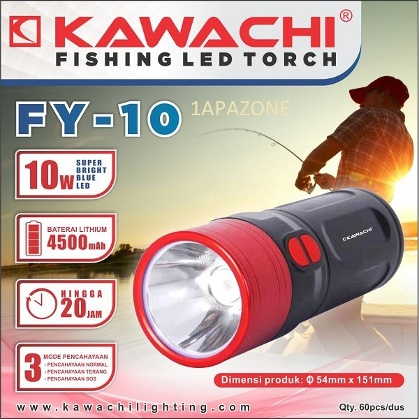 Jual Senter Memancing (Fishing Led Torch) 10WATT BLUE FY-10 KAWACHI ...