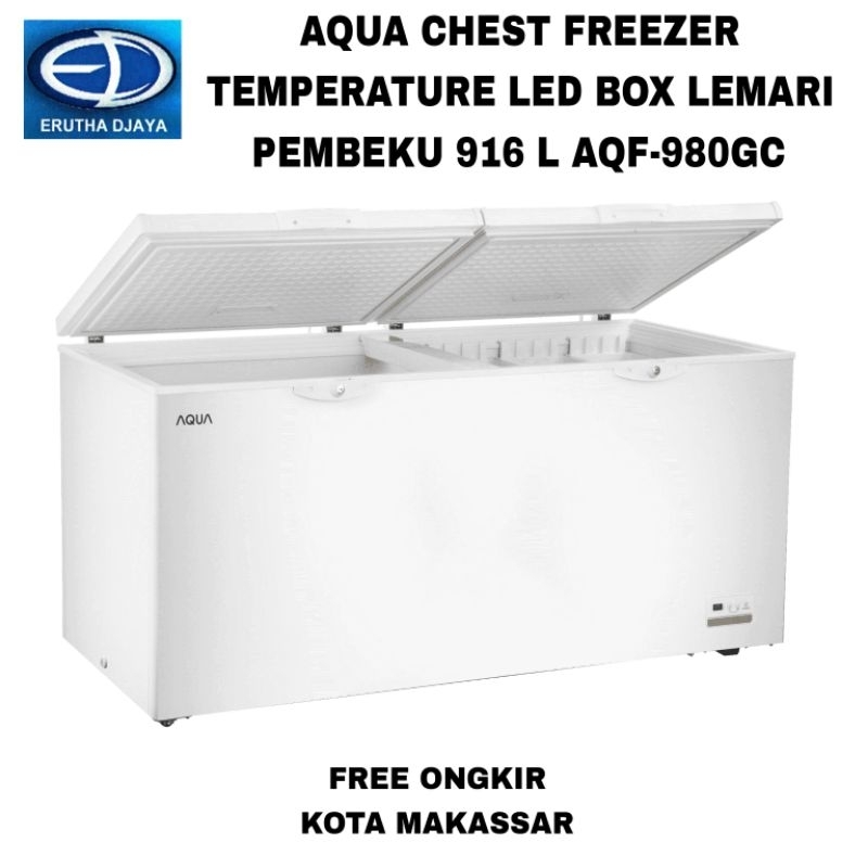 Jual AQUA Chest Freezer Temperature LED 916 L AQF980GC | Shopee Indonesia