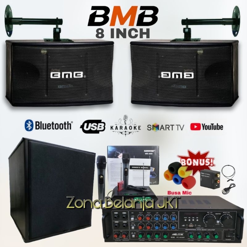 Jual PAKET SOUND KARAOKE SET SPEAKER BMB 8 INCH + SUBWOOFER 12 INCH ...