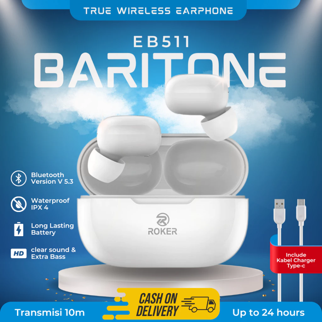 TWS ROKER BARITONE EB511 True Wireless Earphone TWS GATT Bluetooth 5.3
