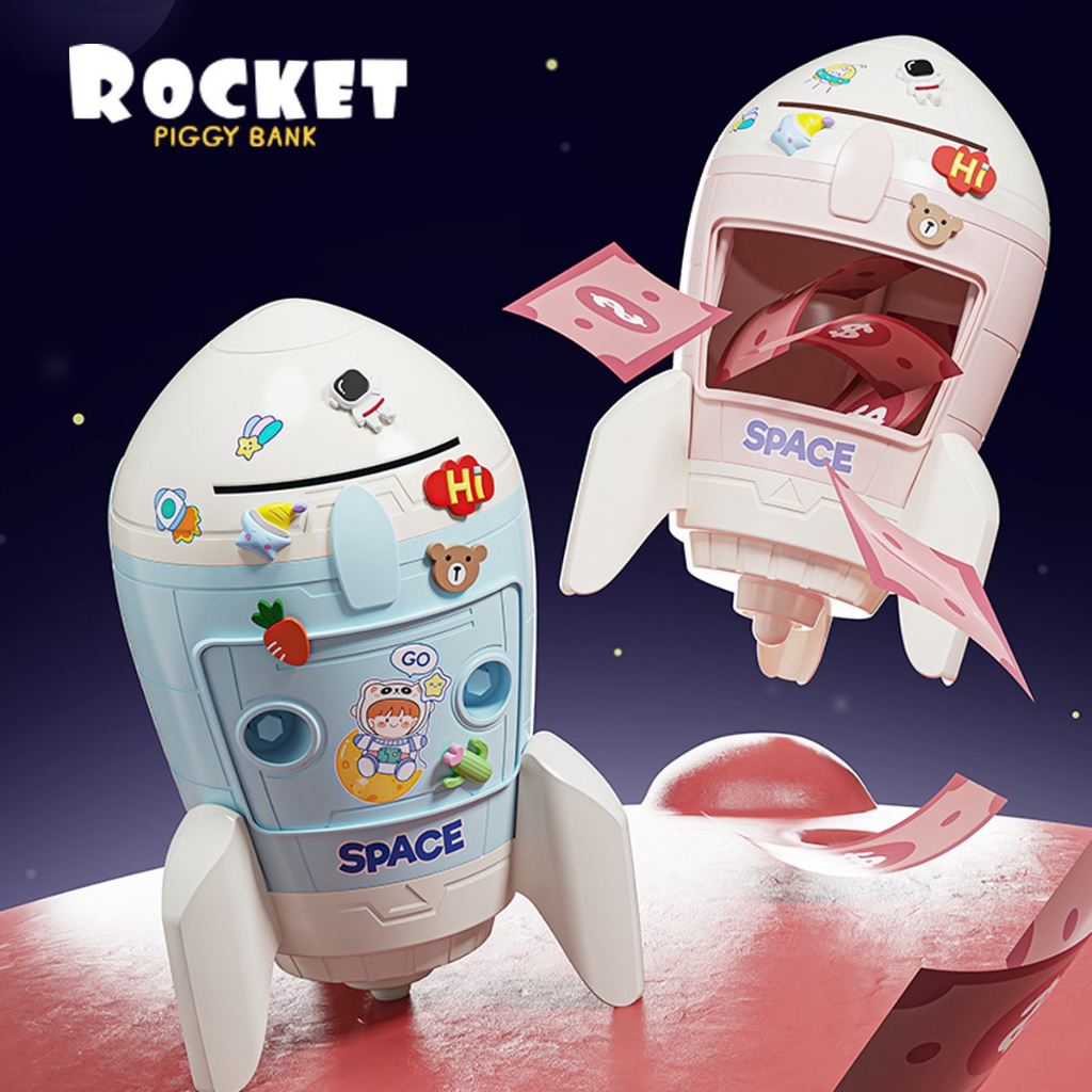 Jual Celengan Rocket Piggy Bank cewek/celengan anak/Kartun Lucu