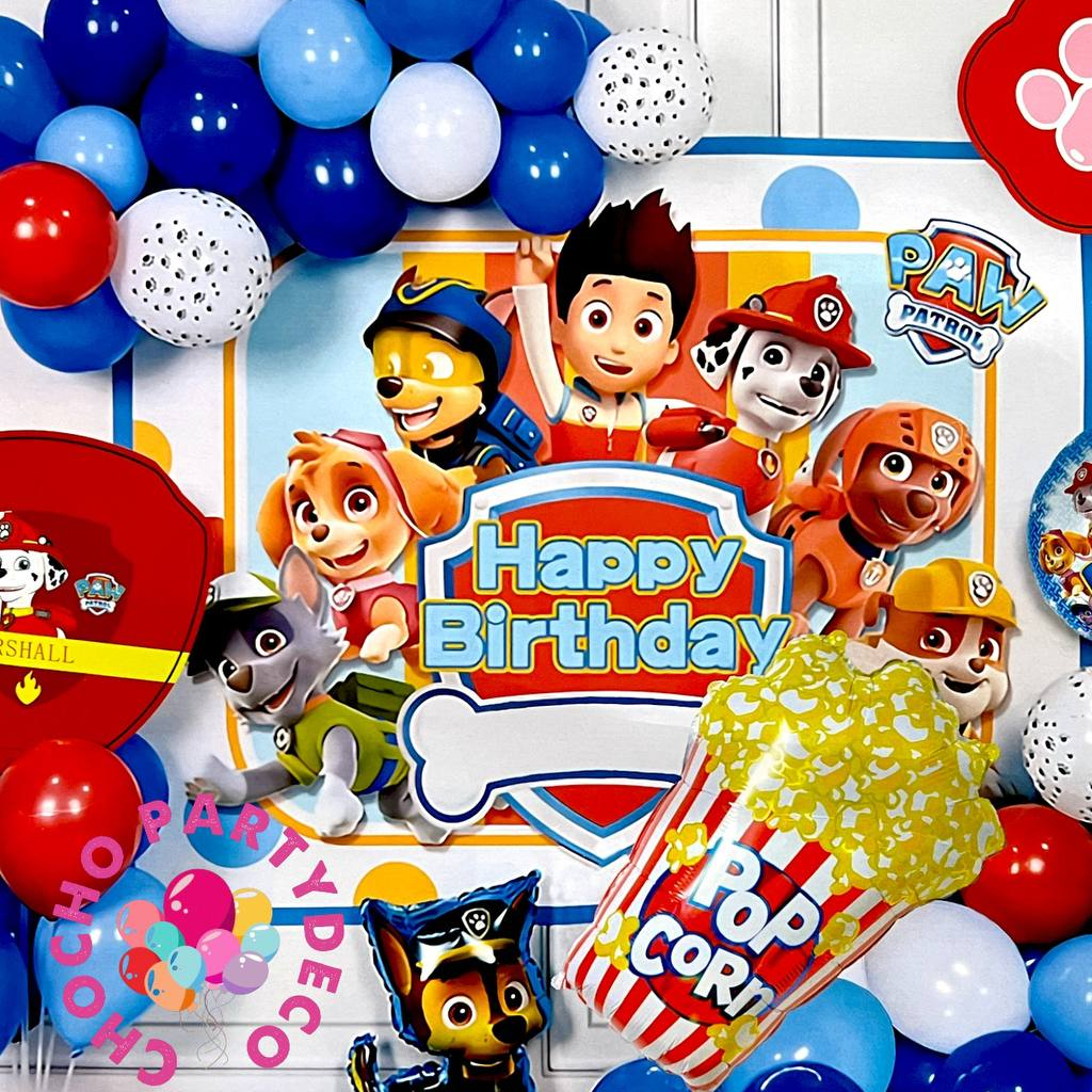 Jual Paket Balon PAW PATROL 1061 / Dekorasi Ulang Tahun Happy Paw