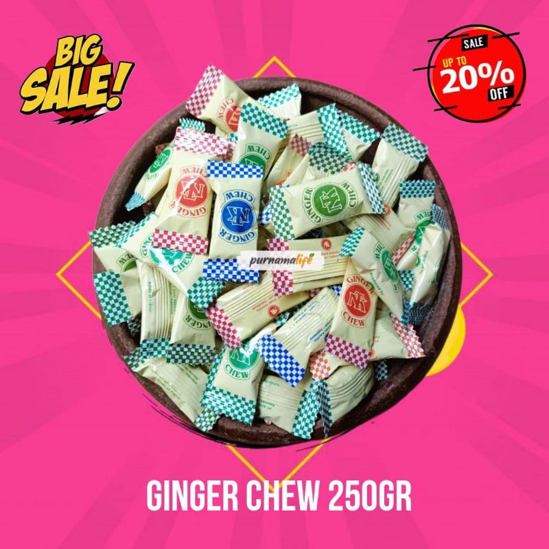 Jual [ PURNAMALIFE ] 250 gram GINGER CHEW KEMASAN 250 GRAM I PERMEN ...