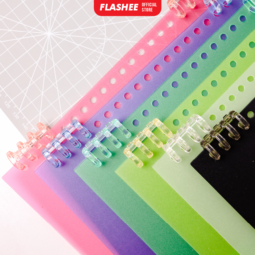 Jual DIY Binding Spiral Ring Binder Loose Leaf Lucu Transparan Binder