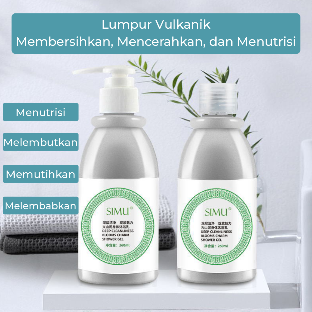 Jual VOLCANIC MUD BODY WASH SABUN MERGECO WHITENING PEMUTIH BADAN 250ML