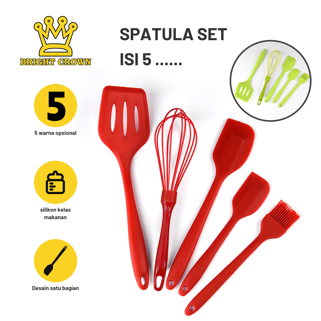 Jual Bright Crown Kitchen Set In Spatula Masker Alat Dapur Spatula Silikon Tahan Panas