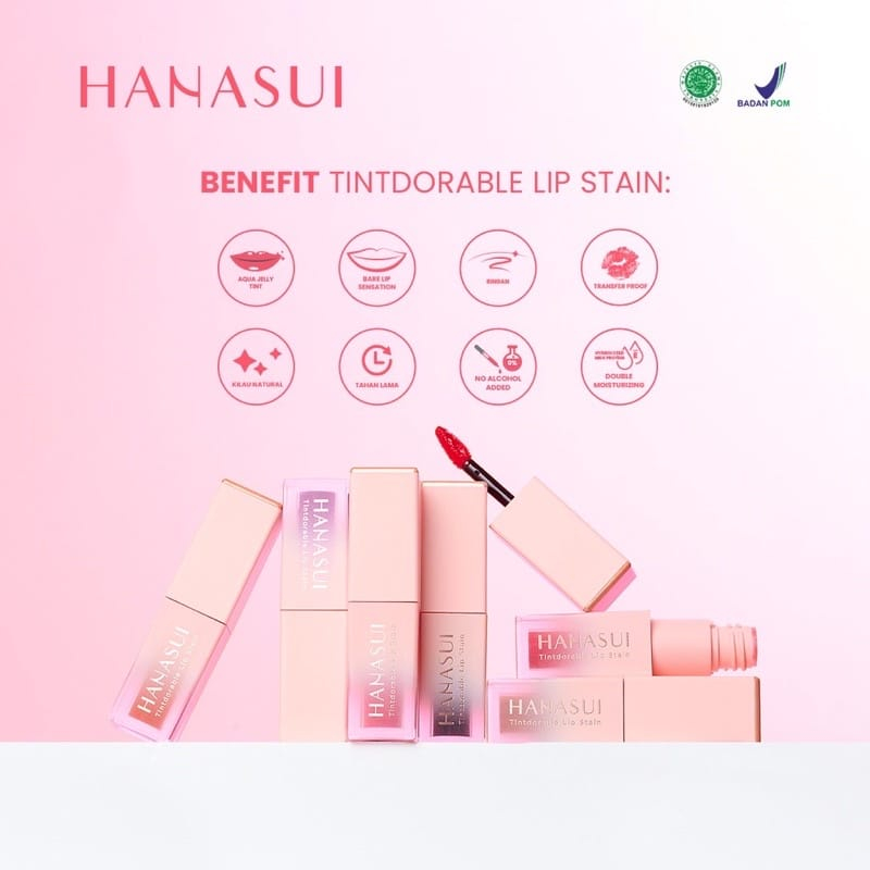 Jual Cod Terlaris Hanasui Tintdorable Lip Stain Tint Liptint Lipstain Shopee Indonesia